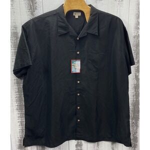 Haggar Portofino Men's 5XL Black Short Sleeve Shirt NWT Easy Care